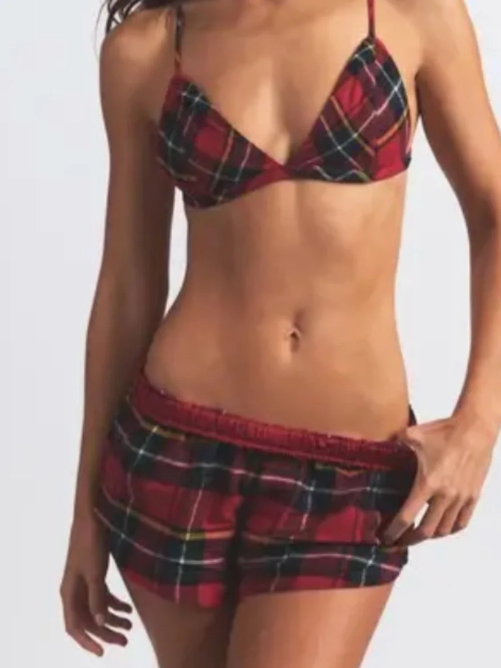 Skims Flannel Micro Sleep Shorts - Picture 5 of 15